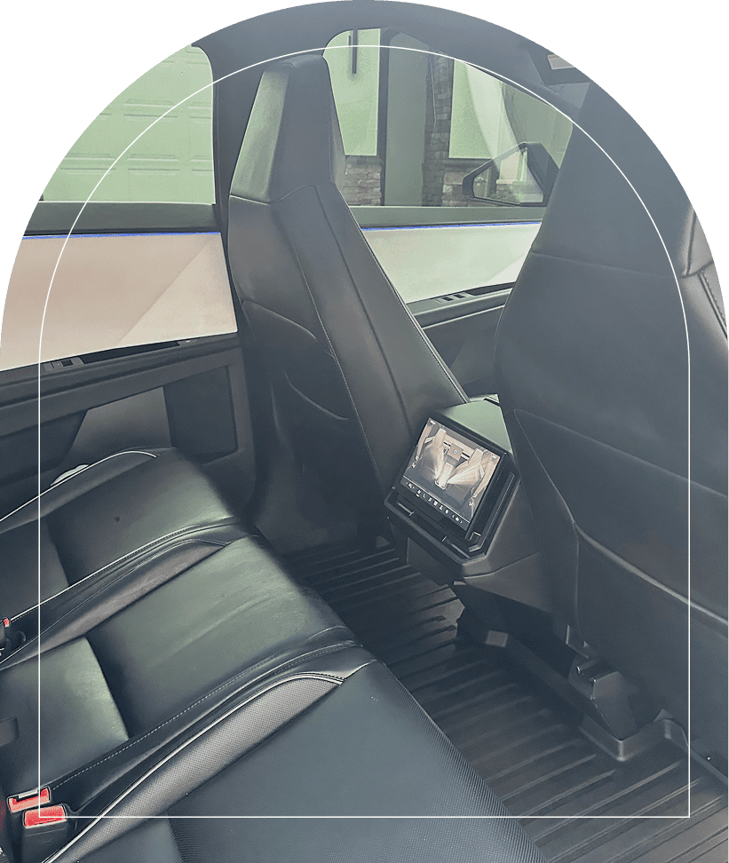 Modern vehicle backseat with display screen
