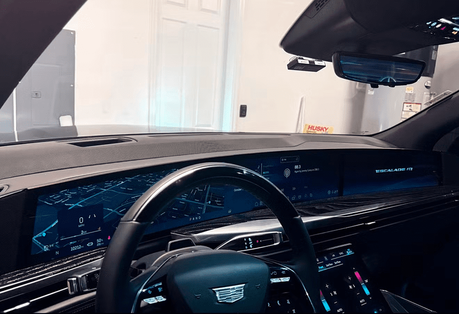 Luxury car dashboard with digital displays