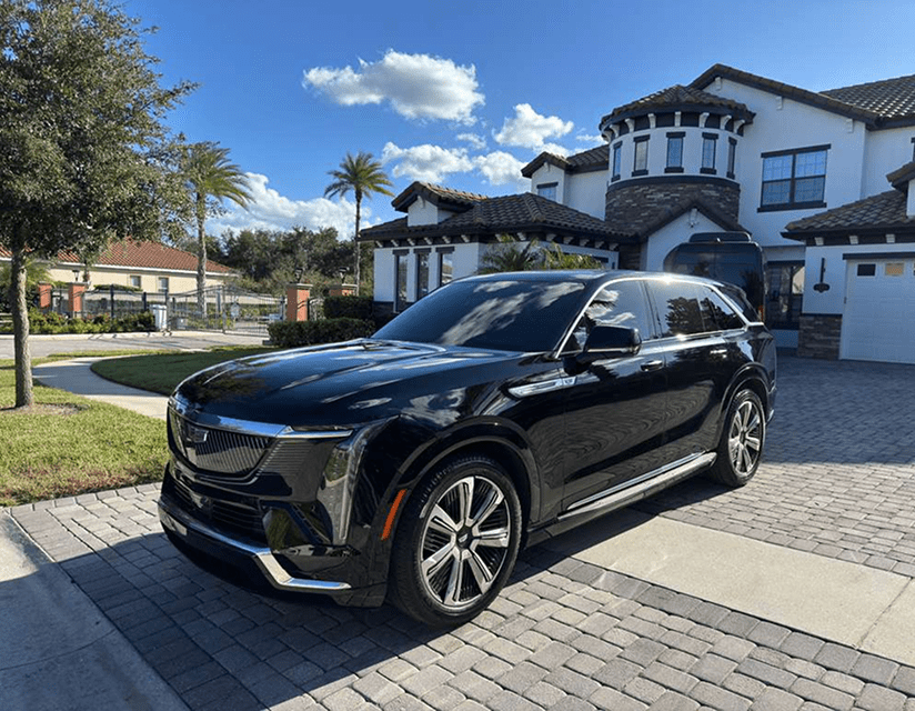 Elegant SUV in front of a house