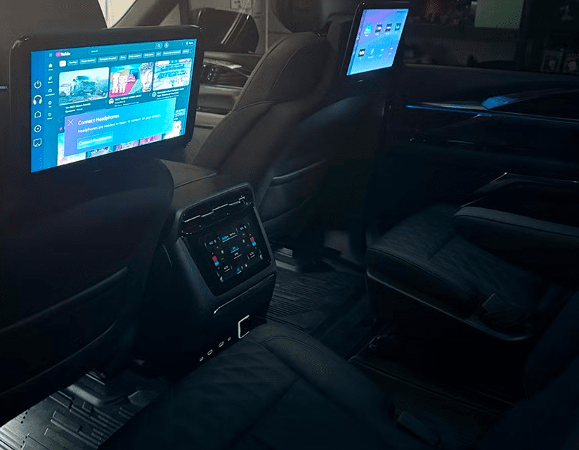 High-tech car with digital displays